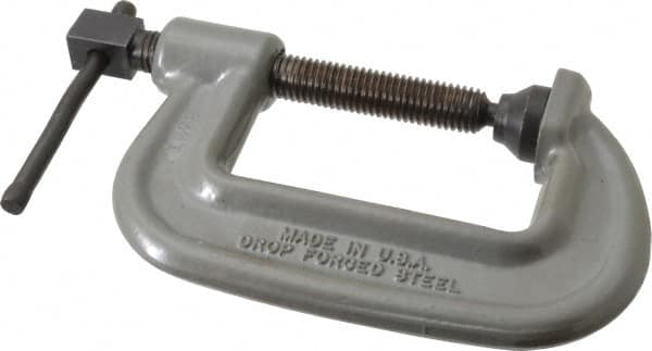 Wilton - Heavy-Duty 3" Max Opening, 2" Throat Depth, Forged Steel Standard C-Clamp - 8,750 Lb Capacity, 0" Min Opening, Standard Throat Depth, Cold Drawn Steel Screw - Americas Industrial Supply