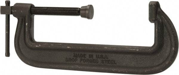 Wilton - Heavy-Duty 10" Max Opening, 2-7/8" Throat Depth, Forged Steel Standard C-Clamp - 13,750 Lb Capacity, 6" Min Opening, Standard Throat Depth, Cold Drawn Steel Screw - Americas Industrial Supply