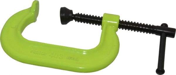 Wilton - Regular-Duty 3" Max Opening, 2-1/2" Throat Depth, Forged Steel Standard C-Clamp - 3,500 Lb Capacity, 0" Min Opening, Deep Throat, Alloy Steel Screw - Americas Industrial Supply