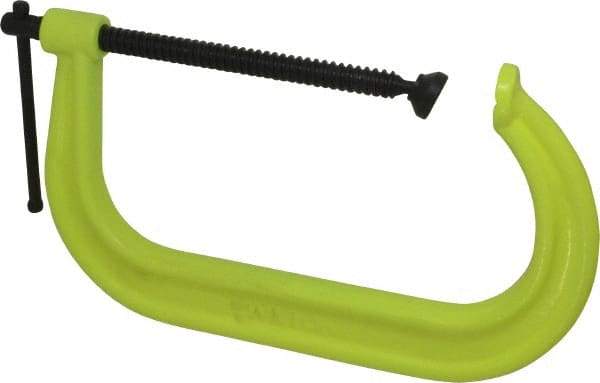 Wilton - Regular-Duty 10-1/8" Max Opening, 6" Throat Depth, Forged Steel Standard C-Clamp - 8,000 Lb Capacity, 2" Min Opening, Deep Throat, Alloy Steel Screw - Americas Industrial Supply