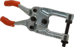 Lapeer - 181.44 Kg Load Capacity, 1-3/16" Throat Depth, 4-3/4" OAL, Carbon Steel, C Style Plier Clamp - 31/32" Max Jaw Capacity, 1/4-20 Spindle, 0.97" Open Throat Height, Orange Handle, Spindle End - Americas Industrial Supply