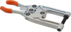 Lapeer - 544.31 Kg Load Capacity, 2-1/4" Throat Depth, 8-3/8" OAL, Carbon Steel, C Style Plier Clamp - 1-3/4" Max Jaw Capacity, 3/8-24 Spindle, 1.22" Open Throat Height, Orange Handle, Spindle End - Americas Industrial Supply