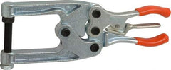 Lapeer - 544.31 Kg Load Capacity, 2-1/4" Throat Depth, 8-3/8" OAL, Carbon Steel, C Style Plier Clamp - 1-3/4" Max Jaw Capacity, 3/8-24 Spindle, 1.22" Open Throat Height, Orange Handle, Spindle End - Americas Industrial Supply