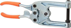 Lapeer - 725.75 Kg Load Capacity, 2-1/4" Throat Depth, 9-3/4" OAL, Carbon Steel, C Style Plier Clamp - 1-3/4" Max Jaw Capacity, 3/8-24 Spindle, 1.22" Open Throat Height, Orange Handle, Spindle End - Americas Industrial Supply
