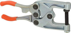 Lapeer - 816.47 Kg Load Capacity, 1-1/4" Throat Depth, 7-3/8" OAL, Carbon Steel, C Style Plier Clamp - 1-3/4" Max Jaw Capacity, 3/8-24 Spindle, 1.25" Open Throat Height, Orange Handle, Spindle End - Americas Industrial Supply