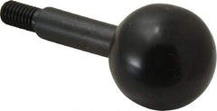 Gibraltar - 10-32 Stem, 3/4" Knob Diam, 1/4" Shaft Diam, Gear Lever Arm with Ball Knob - 3/8" Thread Length, 1-1/2" Handle Length, Carbon Steel Shaft, Plastic Knob - Americas Industrial Supply