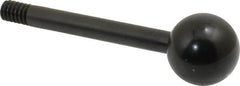 Gibraltar - 1/4-20 Stem, 3/4" Knob Diam, 1/4" Shaft Diam, Gear Lever Arm with Ball Knob - 3/8" Thread Length, 2-1/2" Handle Length, Carbon Steel Shaft, Plastic Knob - Americas Industrial Supply