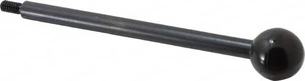 Gibraltar - 1/4-20 Stem, 1" Knob Diam, 3/8" Shaft Diam, Gear Lever Arm with Ball Knob - 1/2" Thread Length, 6" Handle Length, Carbon Steel Shaft, Plastic Knob - Americas Industrial Supply