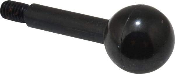 Gibraltar - 5/16-18 Stem, 1" Knob Diam, 3/8" Shaft Diam, Gear Lever Arm with Ball Knob - 1/2" Thread Length, 2-1/2" Handle Length, Carbon Steel Shaft, Plastic Knob - Americas Industrial Supply