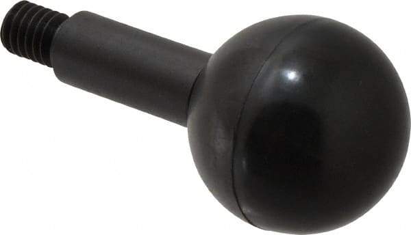 Gibraltar - 3/8-16 Stem, 1-3/8" Knob Diam, 1/2" Shaft Diam, Gear Lever Arm with Ball Knob - 1/2" Thread Length, 2-1/2" Handle Length, Carbon Steel Shaft, Plastic Knob - Americas Industrial Supply