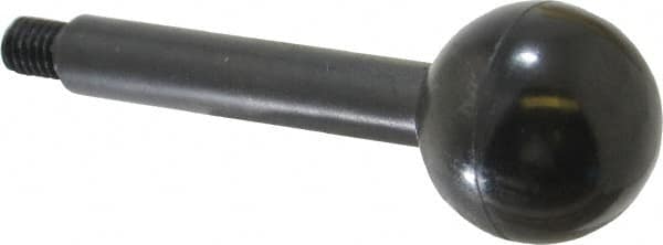 Gibraltar - 3/8-16 Stem, 1-3/8" Knob Diam, 1/2" Shaft Diam, Gear Lever Arm with Ball Knob - 1/2" Thread Length, 4" Handle Length, Carbon Steel Shaft, Plastic Knob - Americas Industrial Supply