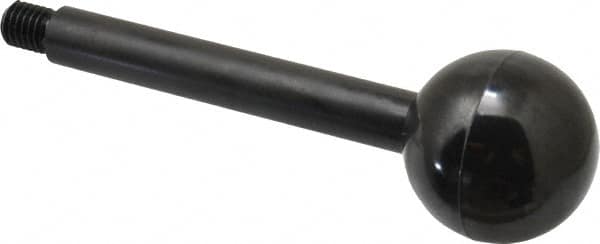 Gibraltar - 1/2-13 Stem, 1-7/8" Knob Diam, 5/8" Shaft Diam, Gear Lever Arm with Ball Knob - 5/8" Thread Length, 6" Handle Length, Carbon Steel Shaft, Plastic Knob - Americas Industrial Supply