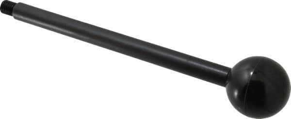 Gibraltar - 1/2-13 Stem, 1-7/8" Knob Diam, 5/8" Shaft Diam, Gear Lever Arm with Ball Knob - 5/8" Thread Length, 10" Handle Length, Carbon Steel Shaft, Plastic Knob - Americas Industrial Supply
