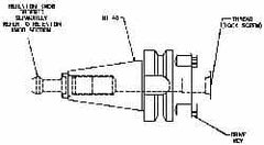 Collis Tool - CAT50 Taper Shank 3/4" Pilot Diam Shell Mill Holder - 3-1/2" Flange to Nose End Projection, 1.94" Nose Diam, 3/8-24 Lock Screw - Exact Industrial Supply