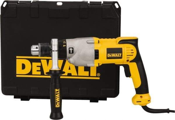 DeWALT - 120 Volt 1/2" Keyed Chuck Electric Hammer Drill - 0 to 56,000 BPM, 0 to 1,200 & 0 to 3,500 RPM, Reversible - Americas Industrial Supply