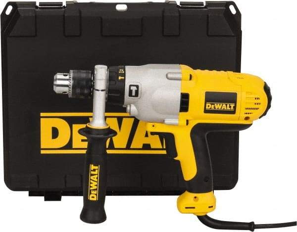 DeWALT - 120 Volt 1/2" Keyed Chuck Electric Hammer Drill - 0 to 56,000 BPM, 0 to 1,200 & 0 to 3,500 RPM, Reversible - Americas Industrial Supply