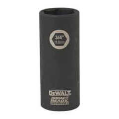 DeWALT - 3/8" Drive 3/4" Deep Impact Socket - 6 Points, 2-1/2" OAL - Americas Industrial Supply