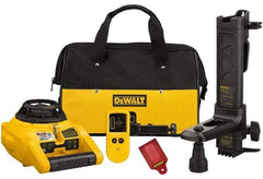 DeWALT - 100' (Interior) & 600' (Exterior) Measuring Range, 1/4" at 100' & 2mm at 10m Accuracy, Self-Leveling Rotary Laser with Detector - ±5° Self Leveling Range, 600 RPM, 2-D Battery Included - Americas Industrial Supply