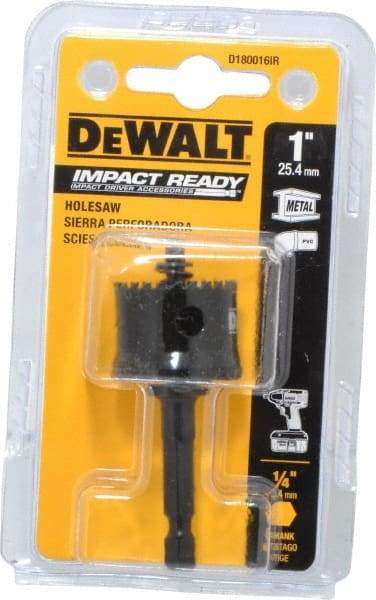 DeWALT - 1" Diam, 5/8" Cutting Depth, Hole Saw - Bi-Metal Saw, Toothed Edge - Americas Industrial Supply