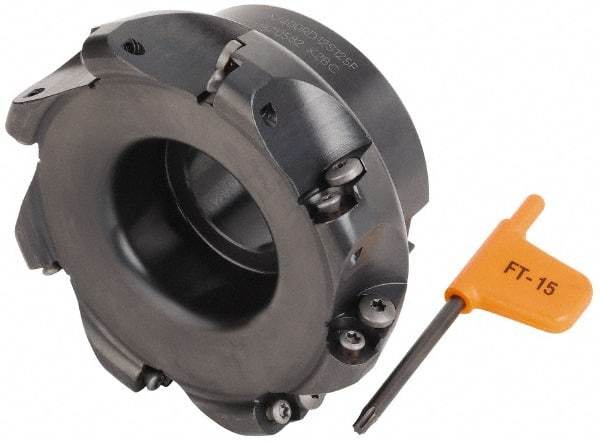 Kennametal - 101.6mm Cut Diam, 6mm Max Depth, 1-1/4" Arbor Hole, 8 Inserts, RD.. 12T3... Insert Style, Indexable Copy Face Mill - KDM400 Cutter Style, 50.04mm High, Series KDM - Americas Industrial Supply