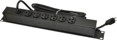 Wiremold - 6 Outlets, 120 Volts, 15 Amps, 15' Cord, Power Outlet Strip - 1 Circuits, Rack Mount, 5-15P NEMA Configuration, 19" Strip, cULus, UL Listed File 1449 - Americas Industrial Supply