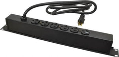 Wiremold - 6 Outlets, 120 Volts, 20 Amps, 6' Cord, Power Outlet Strip - Rack Mount, 6 Back NEMA Configuration, 19" Strip, cULus Recognized - Americas Industrial Supply