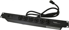 Wiremold - 6 Outlets, 120 Volts, 20 Amps, 6' Cord, Power Outlet Strip - Rack Mount, 6 Front NEMA Configuration, 19" Strip, cULus Recognized - Americas Industrial Supply