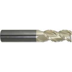 ProMax - 5/8" Diam, 1-1/4" LOC, 3 Flute Solid Carbide Roughing & Finishing Corner Radius End Mill - ZrN Finish, 3-1/2" OAL, 5/8" Shank Diam, Weldon Shank, 40° Helix, Centercutting, Regular Length - Americas Industrial Supply