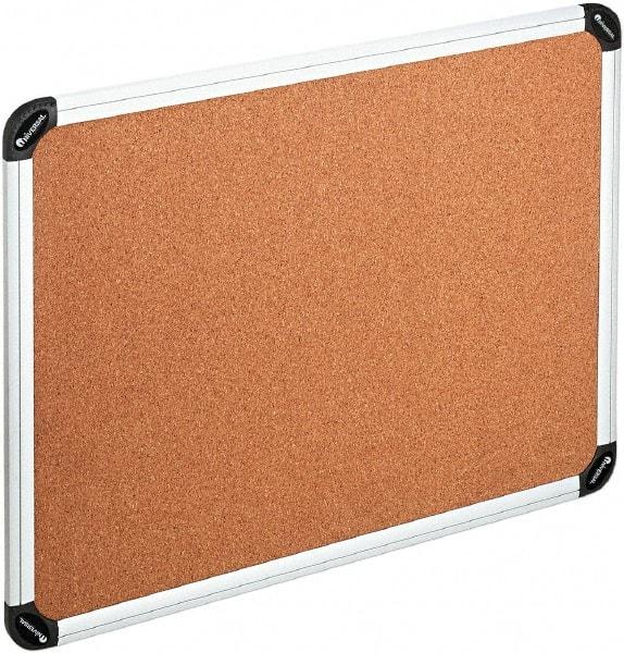 UNIVERSAL - 48" Wide x 36" High Open Cork Bulletin Board - Natural Cork, Silver Frame - Americas Industrial Supply