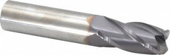 Niagara Cutter - 3/4", 4 Flute, Single End, Solid Carbide, 0.09" Corner Radius End Mill - 4" OAL, 30° Helix, Right Hand Flute, 1-1/2" LOC, Right Hand Cut - Americas Industrial Supply
