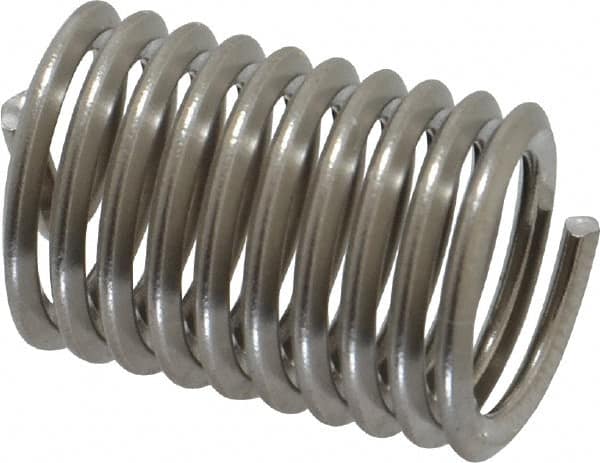 Heli-Coil - 3/8-16 UNC, 3/4" OAL, Free Running Helical Insert - 10 Free Coils, Tanged, Stainless Steel, 2D Insert Length - Americas Industrial Supply