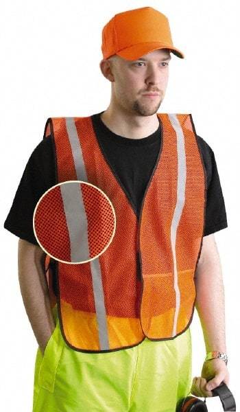 OccuNomix - Size XL High Visibility Yellow Mesh General Purpose Vest - 44 to 46" Chest, Hook & Loop Closure, 1 Pocket, Polyester - Americas Industrial Supply