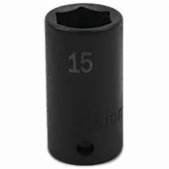 SK - Impact Socket - 3/8"DR 6PT 15MM SEMI-DEEP IMPACT SOCKET - Americas Industrial Supply