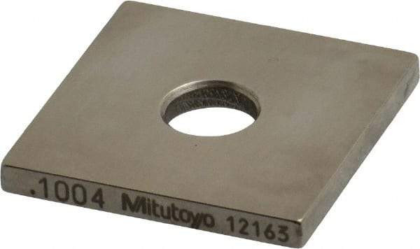Mitutoyo - 0.1004" Square Steel Gage Block - Accuracy Grade 0, Includes Certificate of Inspection - Americas Industrial Supply