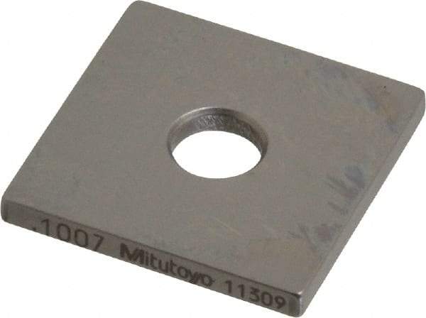 Mitutoyo - 0.1007" Square Steel Gage Block - Accuracy Grade 0, Includes Certificate of Inspection - Americas Industrial Supply