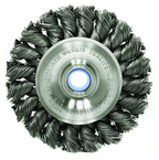 3" Diameter - 3/8-1/2" Arbor Hole - Knot Twist Stainless Straight Wheel - Americas Industrial Supply