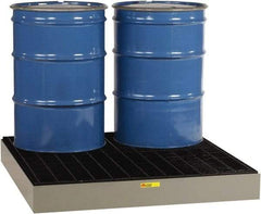 Little Giant - 66 Gal Sump, 6,000 Lb Capacity, 4 Drum, Steel Spill Deck or Pallet - 51" Long x 51" Wide x 6-1/2" High - Americas Industrial Supply