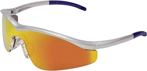 MCR Safety - Fire Mirror Lenses, Framed Safety Glasses - Scratch Resistant, Size Universal, Wrap Around - Americas Industrial Supply