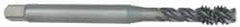 OSG - 1-1/8 - 7 UNC 4 Flute 2B Modified Bottoming Spiral Flute Tap - Vanadium High Speed Steel, Oxide Finish, 180mm OAL, Right Hand Flute, Right Hand Thread - Americas Industrial Supply