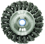 3" Diameter - 3/8-1/2" Arbor Hole - Knot Twist Stainless Straight Wheel - Americas Industrial Supply