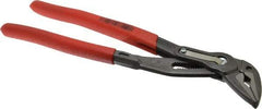 Knipex - 10" OAL, 1-1/4" Max Capacity, 1-1/2" Jaw Length, 19 Position Adjustable Tongue & Groove Pliers - Self-Gripping V-Jaws, Standard Head, Plastic Coated Handles - Americas Industrial Supply