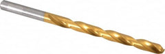 Chicago-Latrobe - Letter B 135° High Speed Steel Jobber Drill - TiN Finish, Right Hand Cut, Spiral Flute, Straight Shank, 4" OAL, Split Point - Americas Industrial Supply