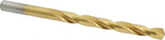 Chicago-Latrobe - Letter J 135° High Speed Steel Jobber Drill - TiN Finish, Right Hand Cut, Spiral Flute, Straight Shank, 4-1/8" OAL, Split Point - Americas Industrial Supply