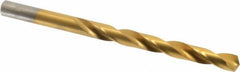 Chicago-Latrobe - Letter L 135° High Speed Steel Jobber Drill - TiN Finish, Right Hand Cut, Spiral Flute, Straight Shank, 4-1/4" OAL, Split Point - Americas Industrial Supply