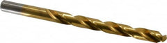 Chicago-Latrobe - Letter Q 135° High Speed Steel Jobber Drill - TiN Finish, Right Hand Cut, Spiral Flute, Straight Shank, 4-3/4" OAL, Split Point - Americas Industrial Supply