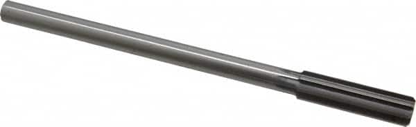 Made in USA - 37/64" High Speed Steel 8 Flute Chucking Reamer - Straight Flute, 0.4355" Straight Shank, 2" Flute Length, 8" OAL - Americas Industrial Supply