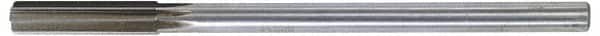 Made in USA - 0.513" High Speed Steel 6 Flute Chucking Reamer - Straight Flute, 0.4355" Straight Shank, 2" Flute Length, 8" OAL - Americas Industrial Supply