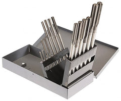 Made in USA - 0.123" to 0.4995", Chucking Reamer Set - Straight Flute, Right Hand Cut, 14 Pieces - Americas Industrial Supply