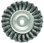 4" Diameter - 3/8-1/2" Arbor Hole - Knot Twist Stainless Straight Wheel - Americas Industrial Supply