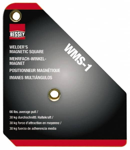 Bessey - 3-3/4" Wide x 3/4" Deep x 4-3/8" High Magnetic Welding & Fabrication Square - 66 Lb Average Pull Force - Americas Industrial Supply